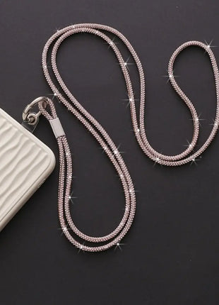 1pc Bright Rhinestone Phone Lanyard Crystal Bling Bling Phone Case Chain Straps Diamond Phone Anti-lost Rope Phone Accessories