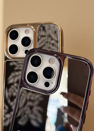 Electroplated Glossy Make Up Mirror Phone Case Shockproof Protector Cover For iPhone 17 Air 16 15 14 13 12 11 Pro Max Plus 11 XR