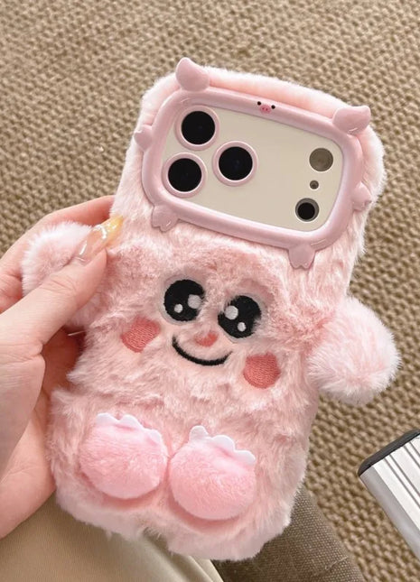 Cute Cartoon Funny dozing expression Phone Cases For iPhone 17 16 15 14 13 Pro Max Plush Soft Protection Cover