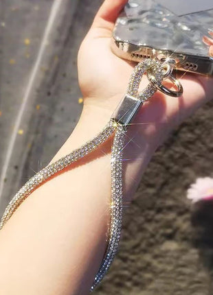 Glitter Flashy Rhinestone Cell Phone Charm Lanyard For Phone Diamond Crystal Phone Wrist Straps Keychain Hanging Anti-lost Rop