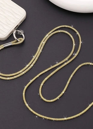1pc Bright Rhinestone Phone Lanyard Crystal Bling Bling Phone Case Chain Straps Diamond Phone Anti-lost Rope Phone Accessories